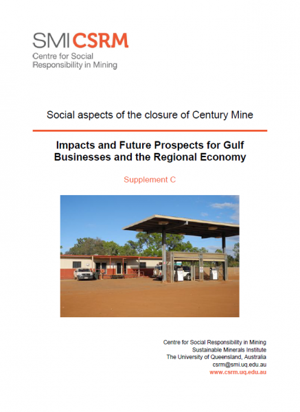 Social aspects of the closure of Century Mine: Impact and Future Prospects for Gulf Business and the Regional Economy